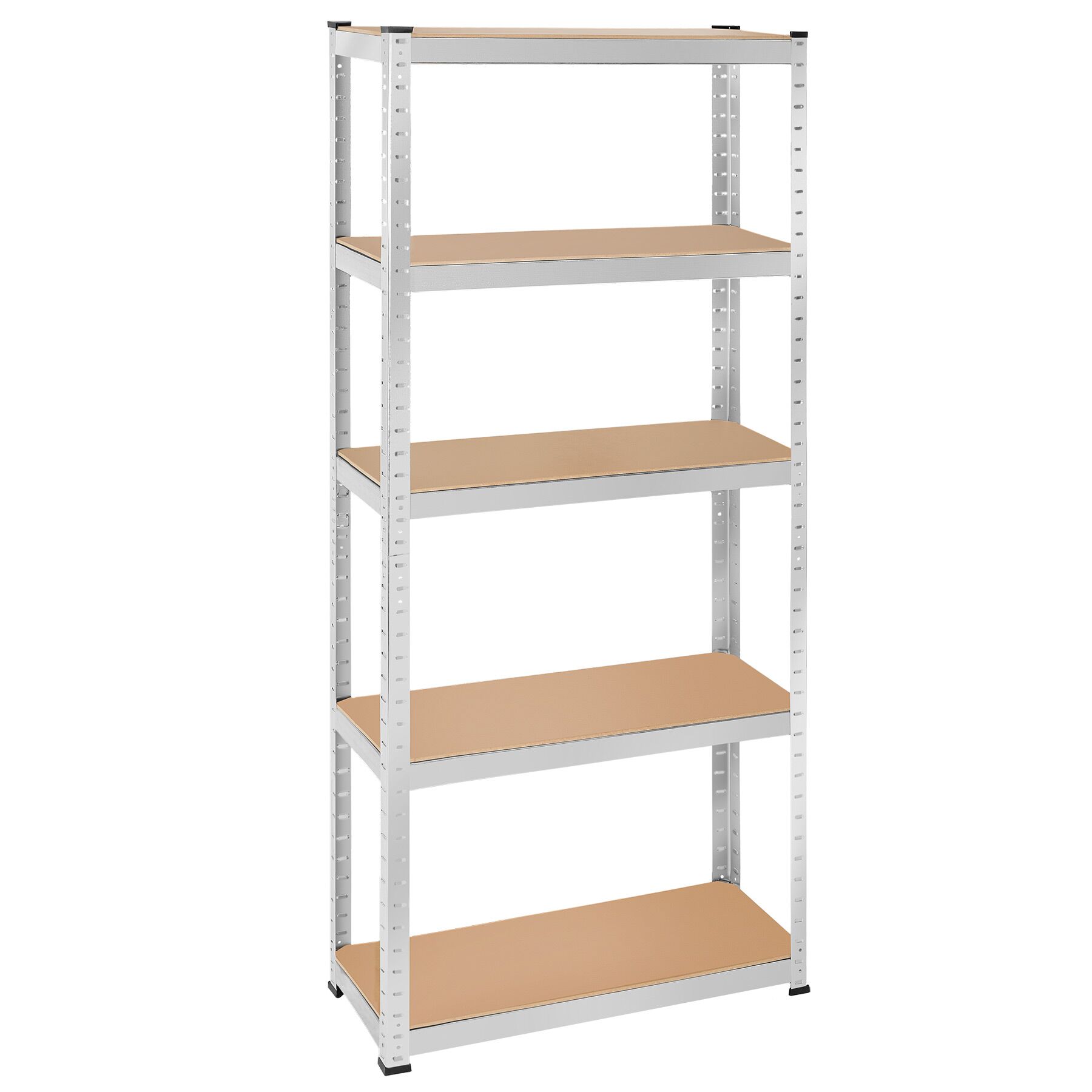 Tectake estantería industrial de 5 baldas hasta 350 kg, 180x75x30cm plata