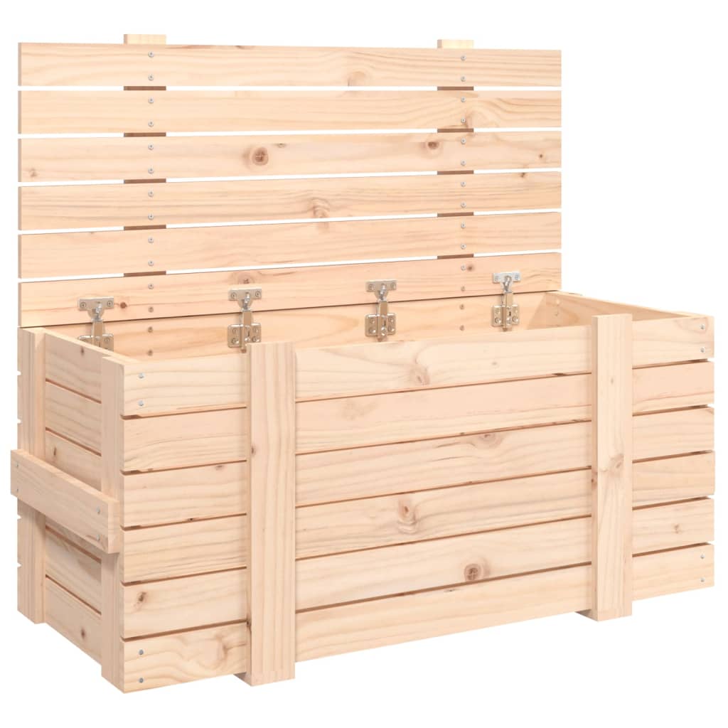 vidaXL caja de almacenaje madera maciza de pino 91x40,5x42 cm
