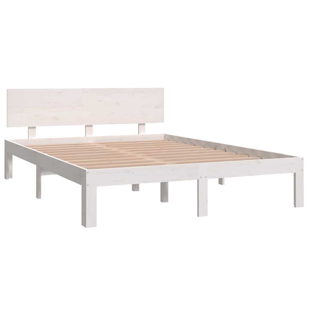 vidaXL estructura de cama doble sin colchón blanco 150x200 cm