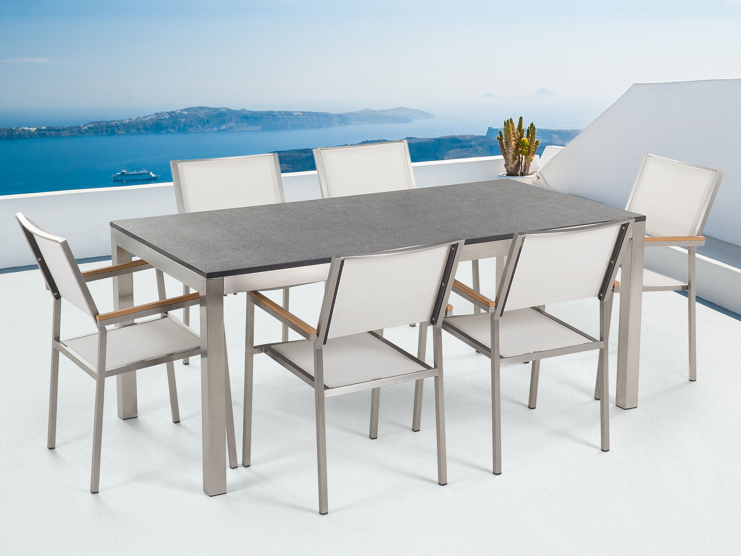 Conjunto de comedor gris grosseto