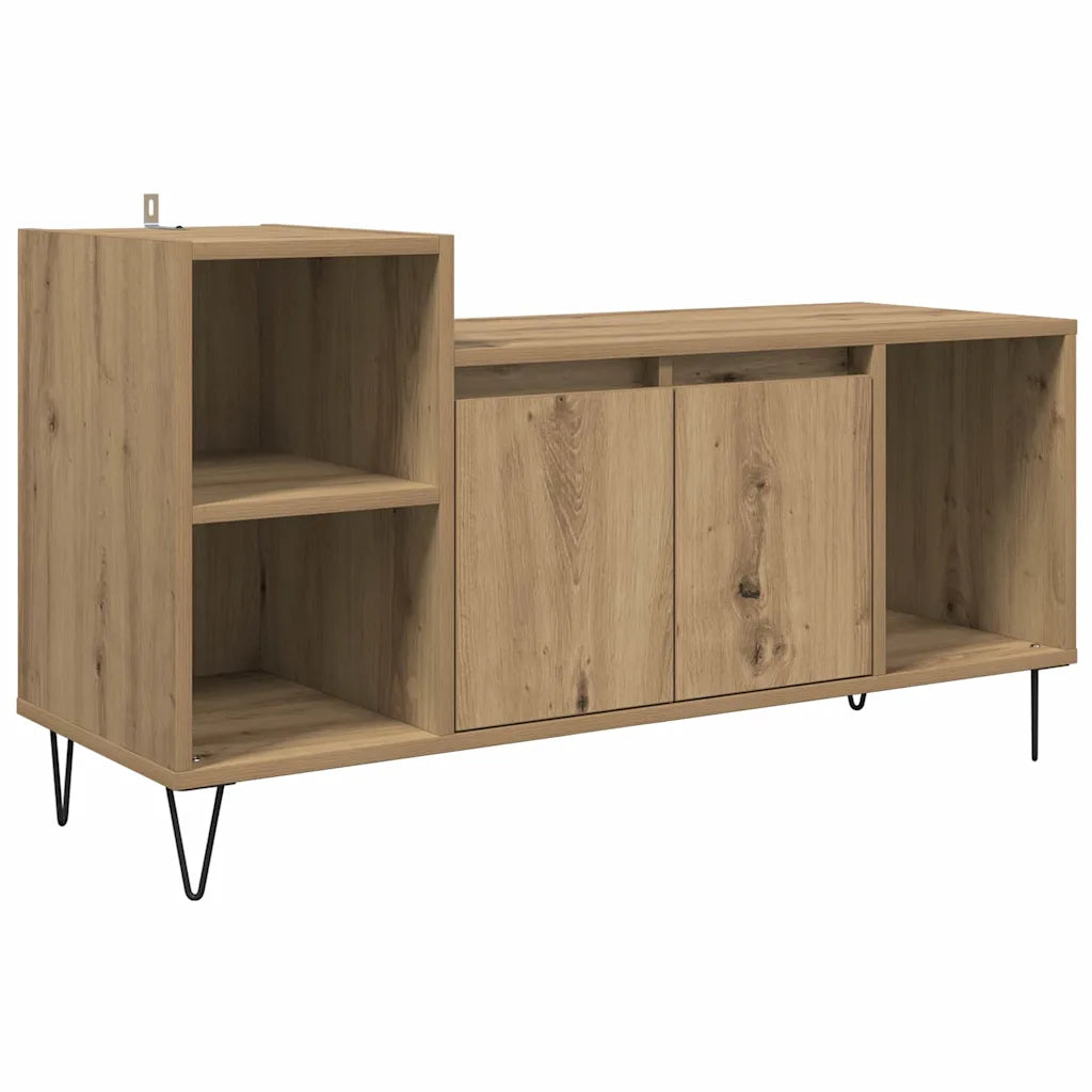 Mueble de tv rectangular moderno con estantes y puertas