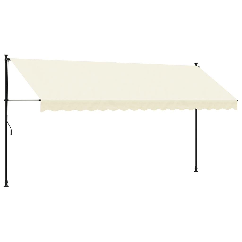 vidaXL toldo retráctil de tela y acero crema 400x150 cm