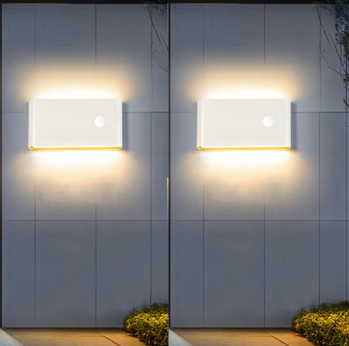 Aplique de pared exterior con sensor up/down 3000 k blanco