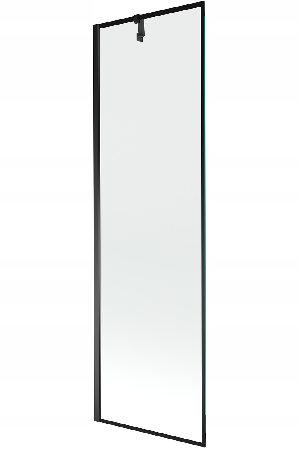 Mampara de bañera 1 hojas vidrio transparente, 60x150 cm, perfil negro