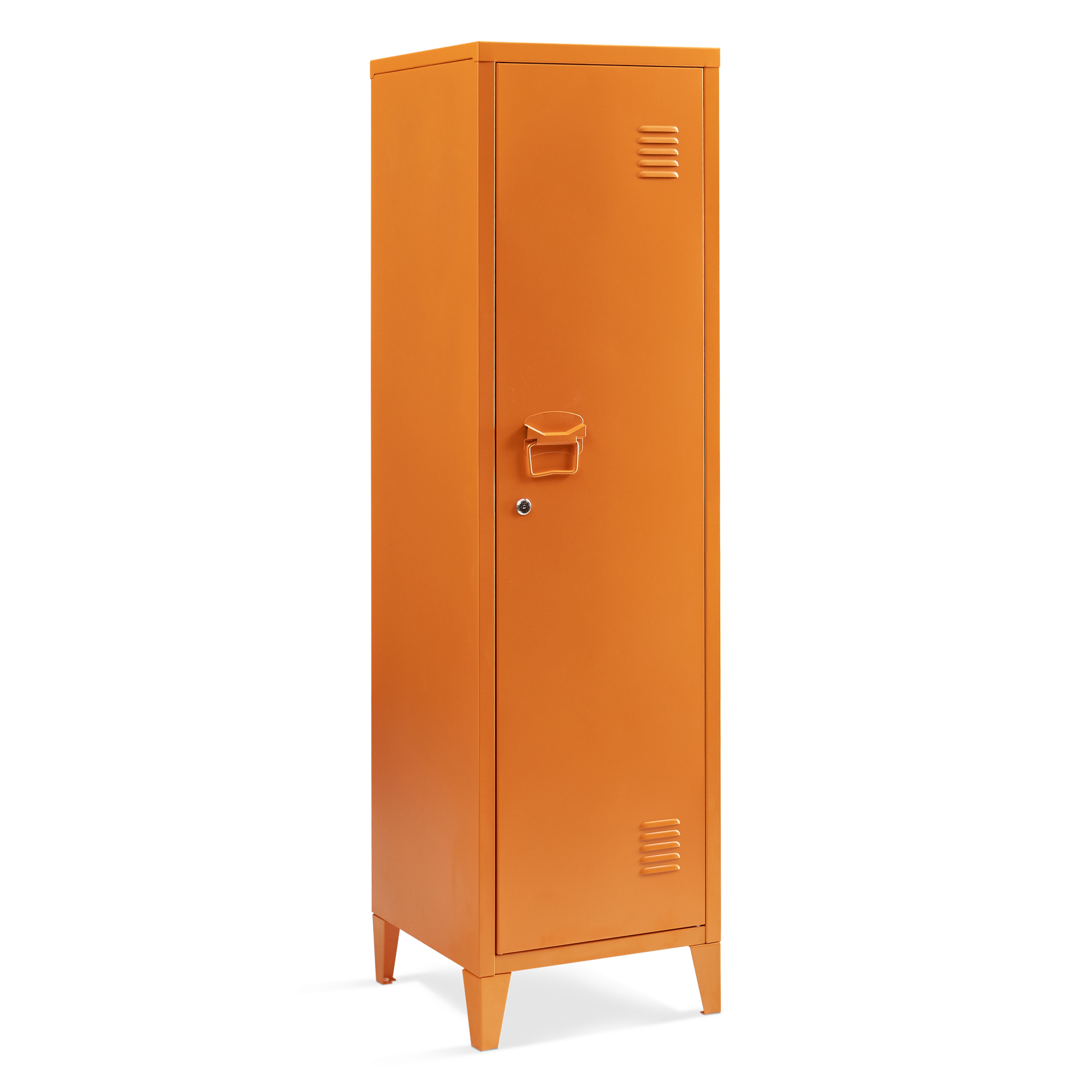 Casillero metálico kurikka con 3 compartimientos acero 137x38x38 cm naranja