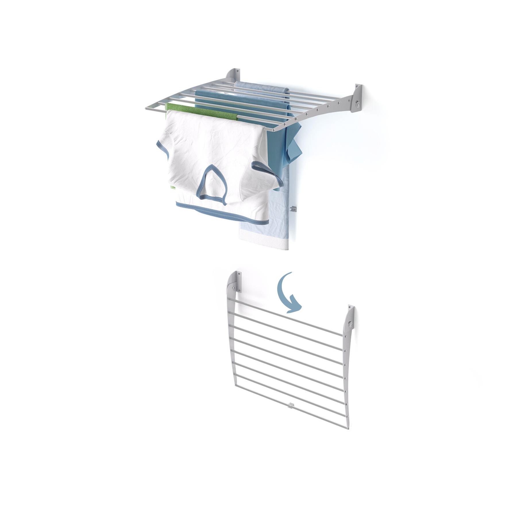 Tendedero plegable pared, 62 cm, foxydry fold down, gris