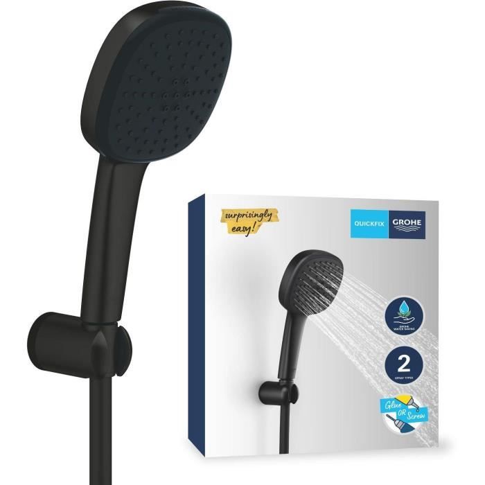 Set de ducha con rociador de 2 chorros, soporte y flexo - grohe vitalio com