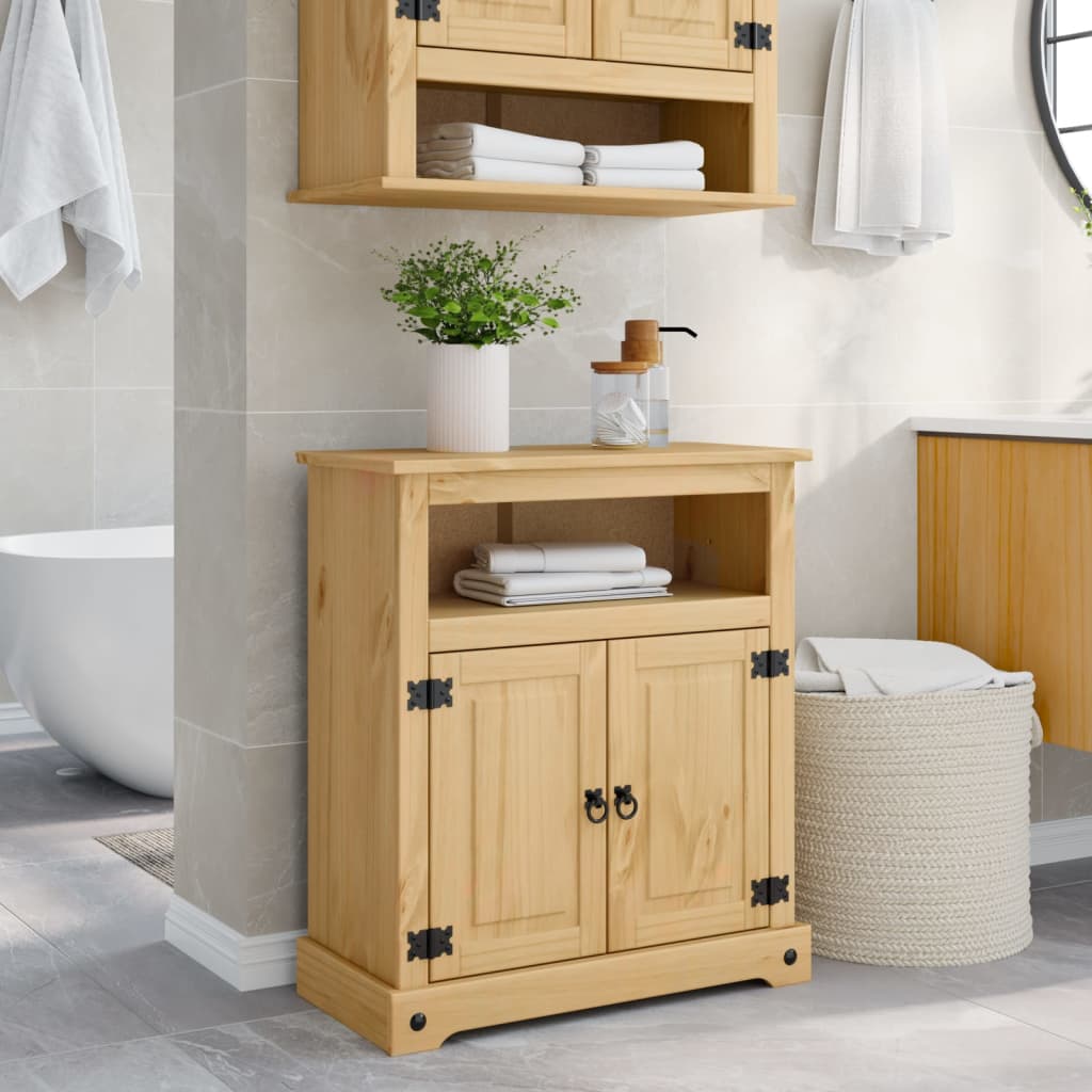Móvel de wc corona 70x33x80 cm madeira de pinho maciça