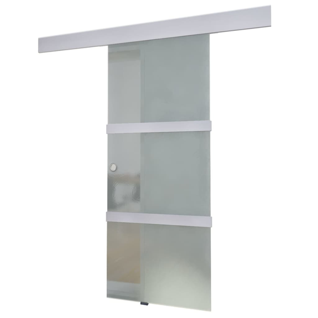 vidaXL puerta corredera de cristal y aluminio 178 cm plateado