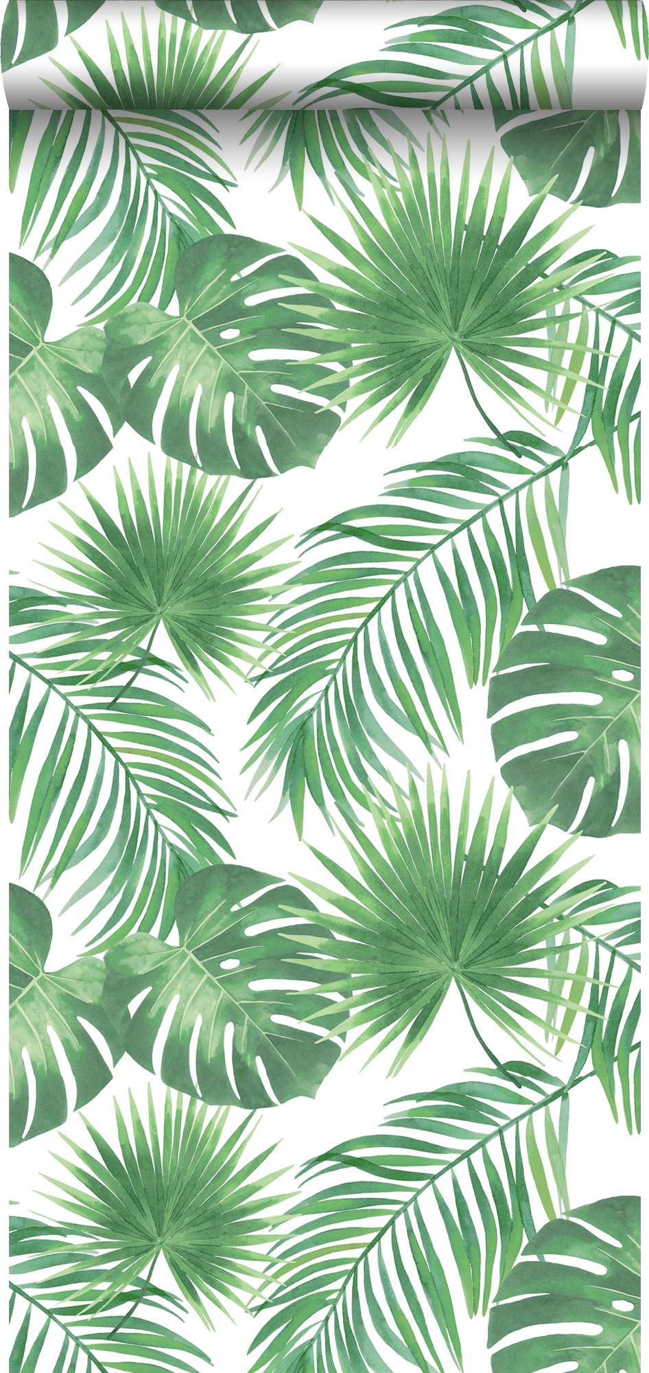 Walls4you papel pintado hojas tropicales verde - 53 cm x 10.05 m - 935311
