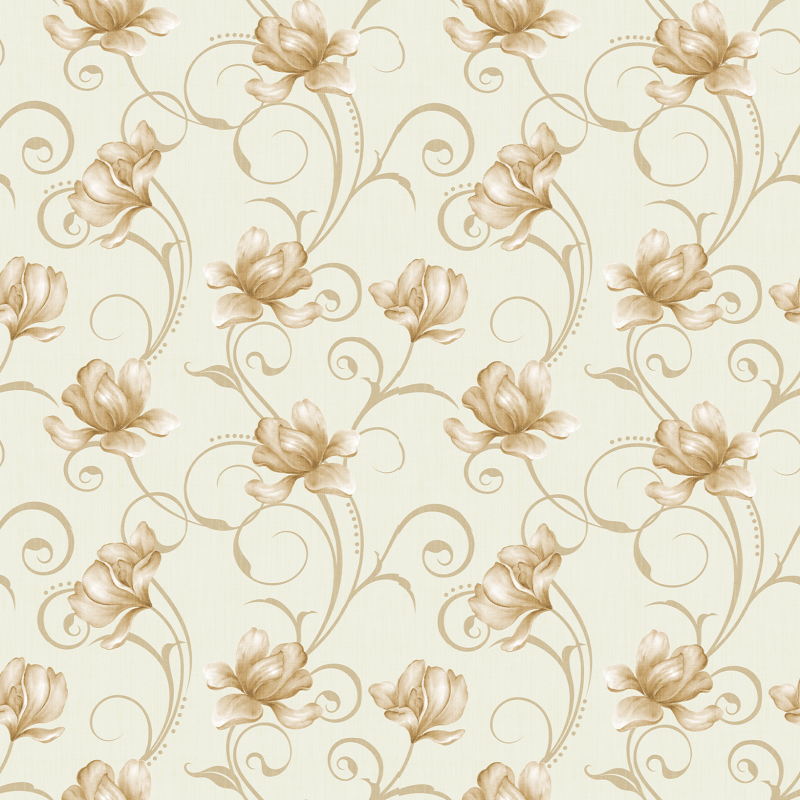 Papel pintado florales en dorado 60cm por 250cm