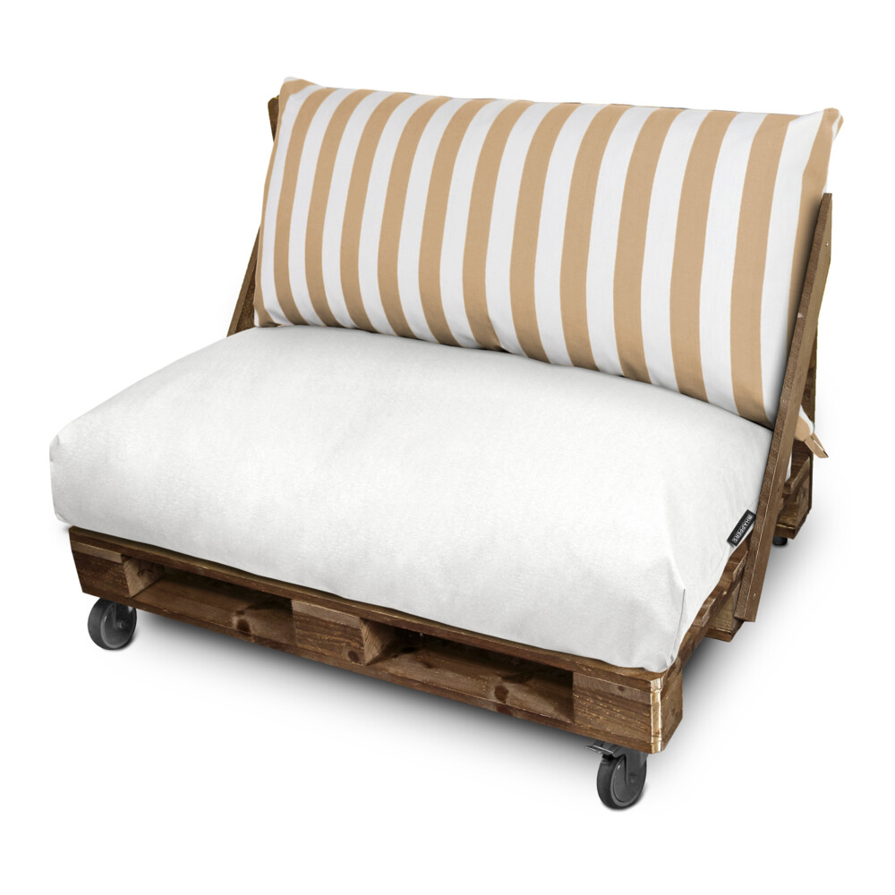 Cojín para palets toldotex blanco-beige funda respaldo esquina 65x45x25 sin