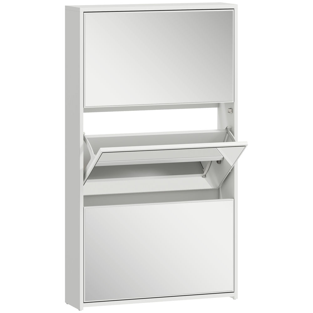 Zapatero estrecho 65x17x114.5 cm color blanco Homcom