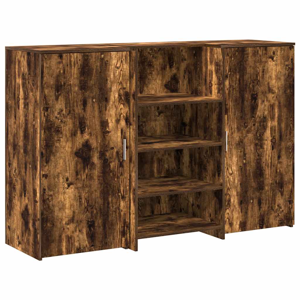 Mostrador de recepción de 155 x 50 x 103,5 cm, madera de roble ahumado