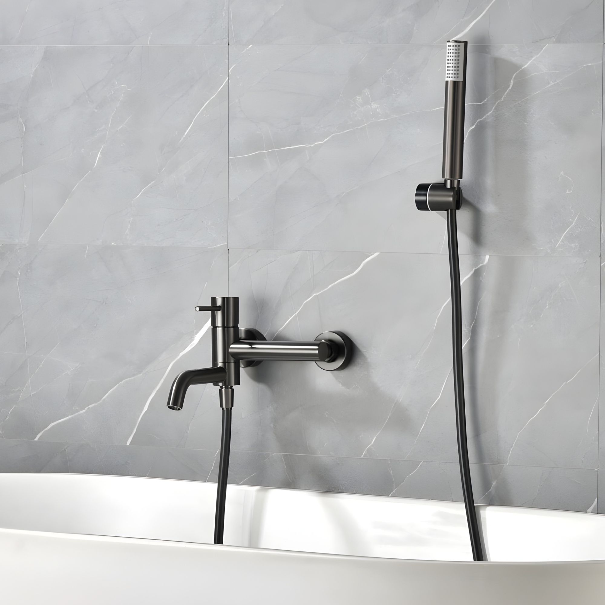 Imex - grifo monomando ducha y bañera black gun serie monza