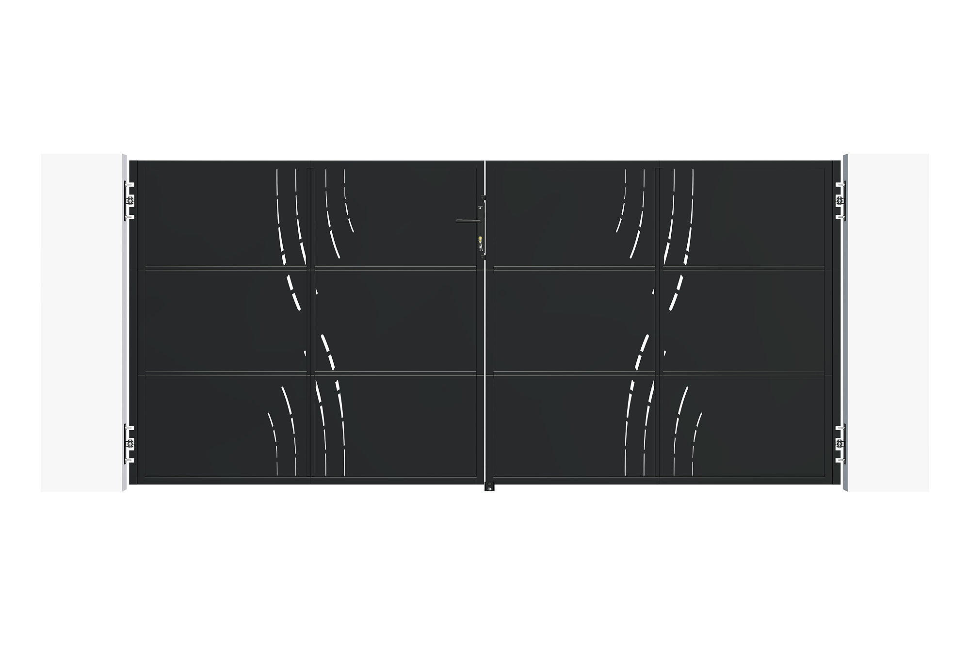 Puerta nali arlberg acero negro 3m alt.140cm + motor tanker