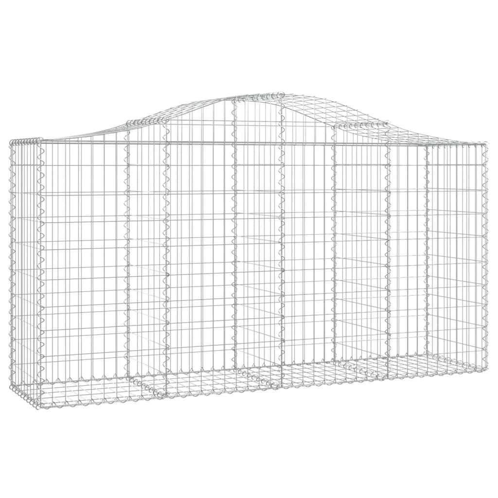 vidaXL cestas de gaviones 4 uds forma de arco hierro 200x50x100/120cm