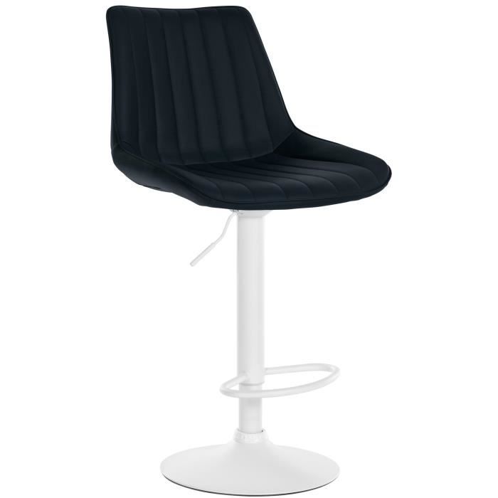 Taburete de bar regulable - polipiel - negro