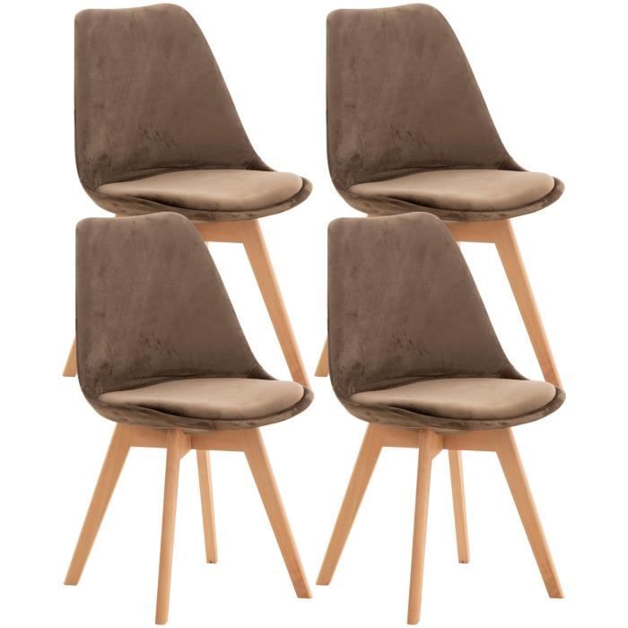 Sillas de comedor vintage - lote de 4 - marrón 83 cm