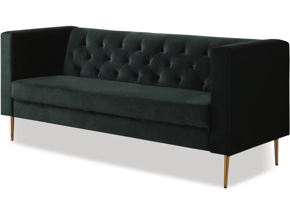Sofá terciopelo "bruce" - 3 plazas - verde oscuro