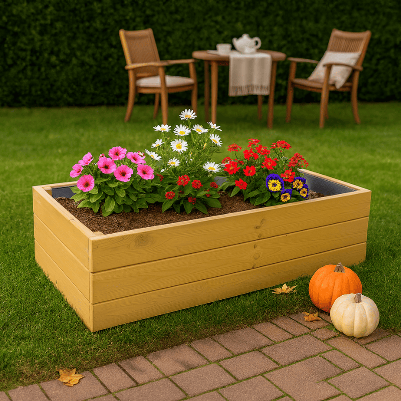 Jardinera de madera eko de pino tratada vidahuerto 120x60x30 cm.