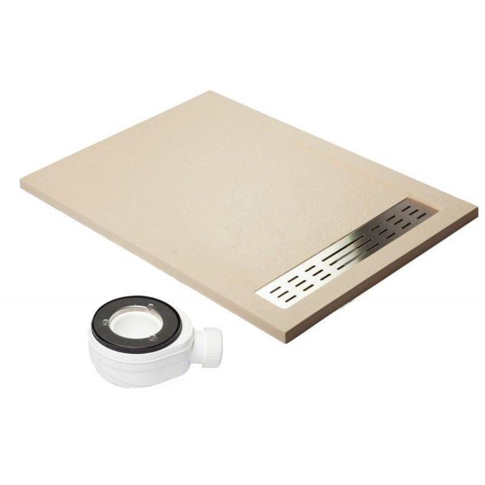 Plato de ducha premium crema - 100x180cm - resina con cargas minerales