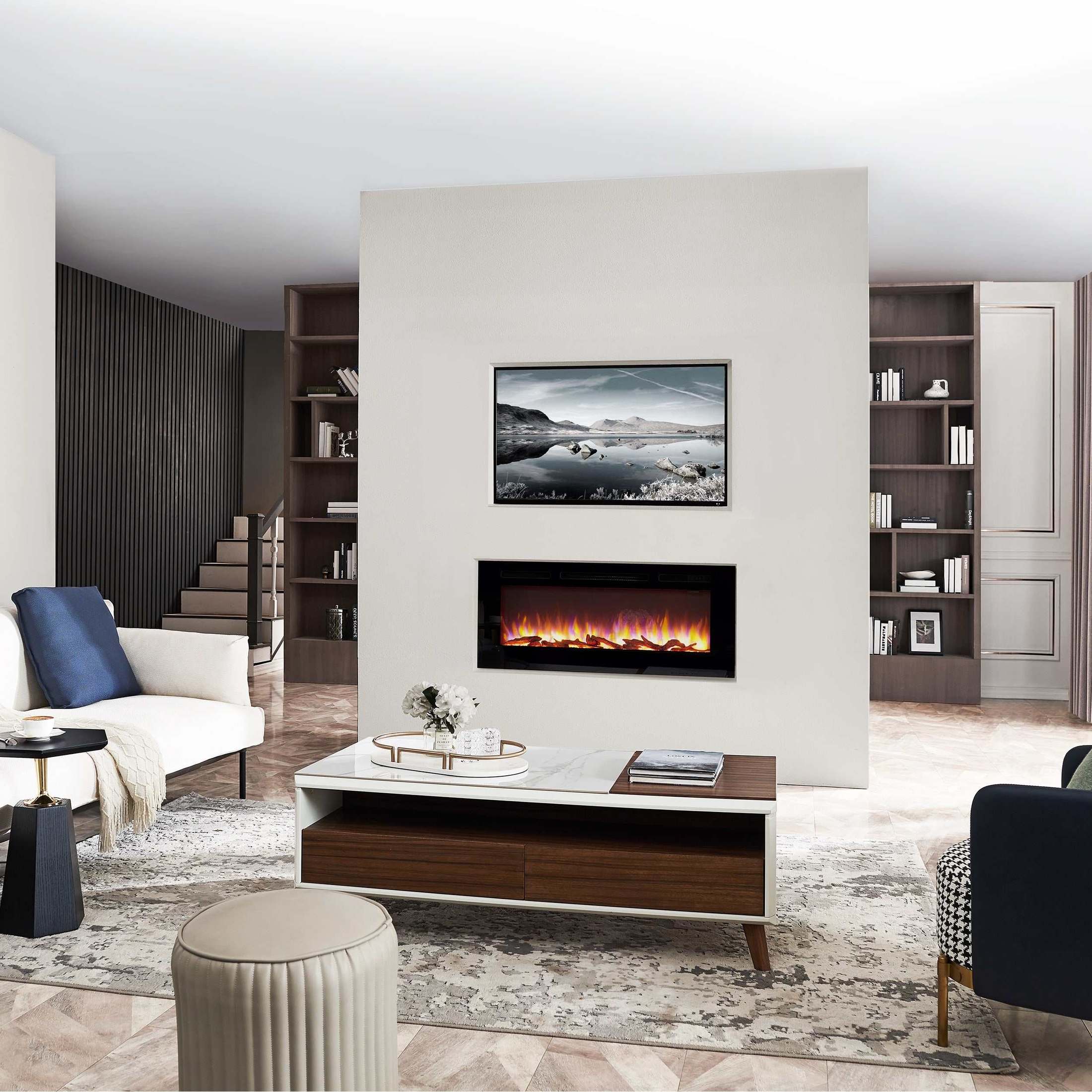 Chimenea eléctrica BALDERIA Fiamma 68 - empotrable, calefacción 2000 w