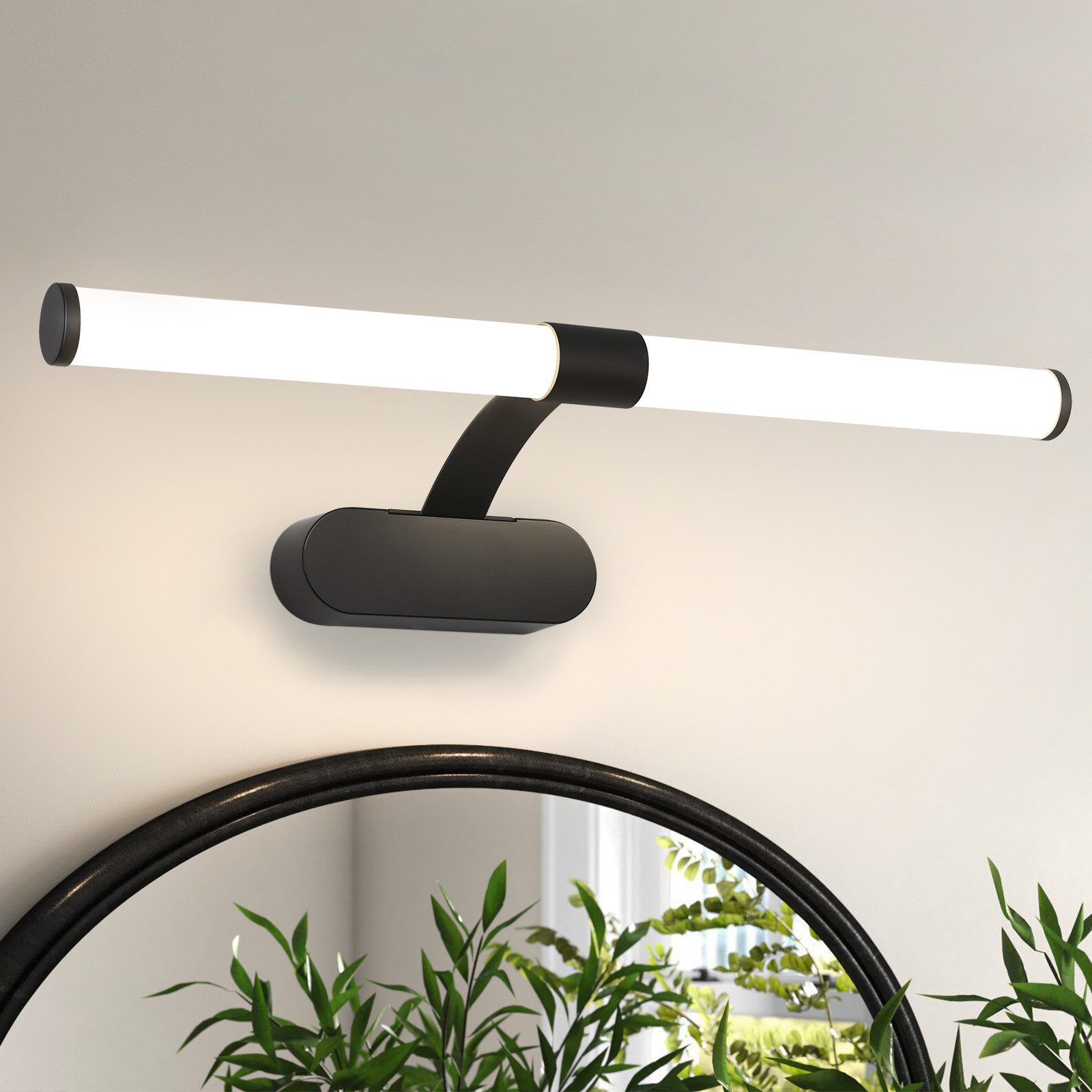 Nettlife lámpara de pared para baño LED negro 60x16.8 ip44