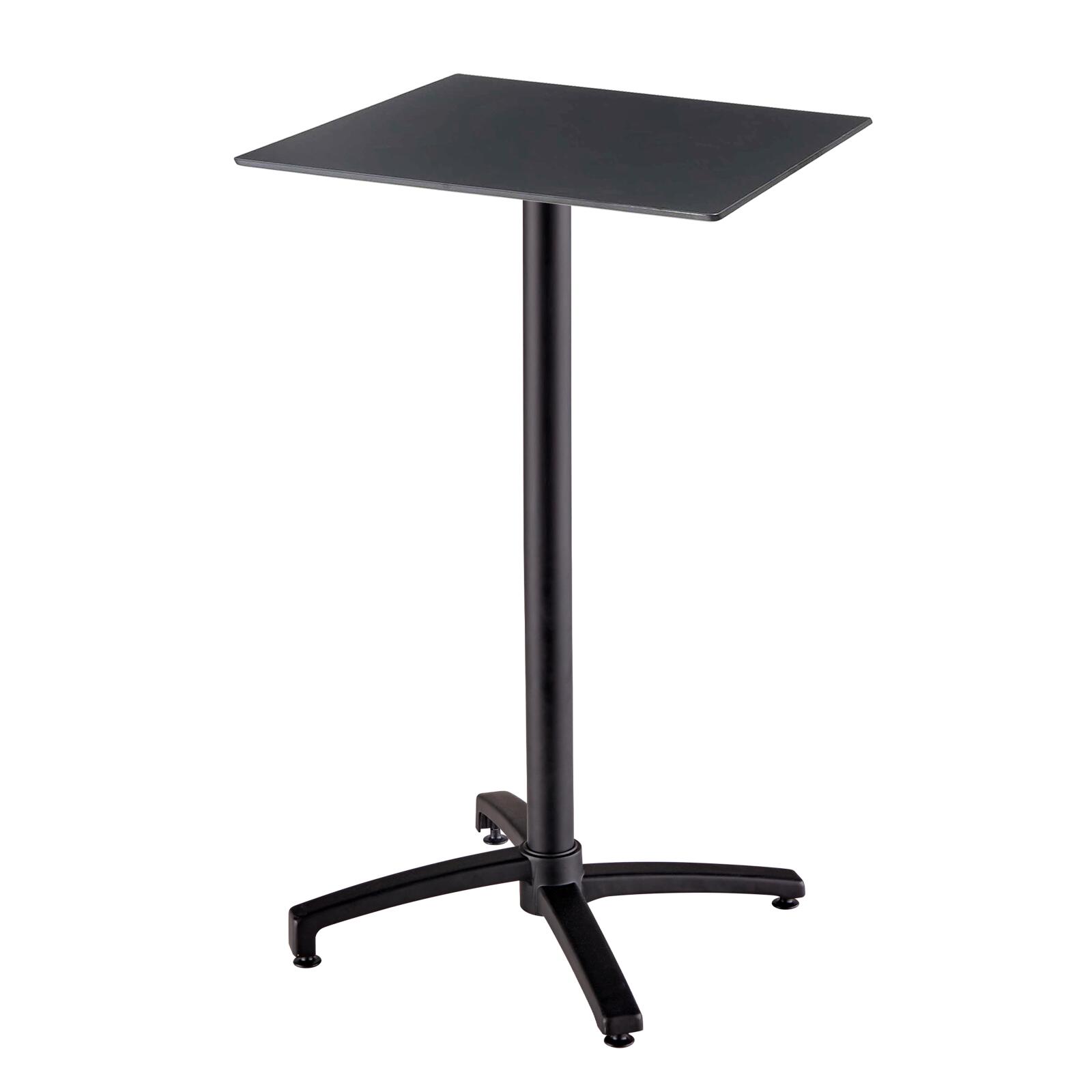 Oviala - mesa alta de jardín de 60x60 cm inclinable laminada en negro