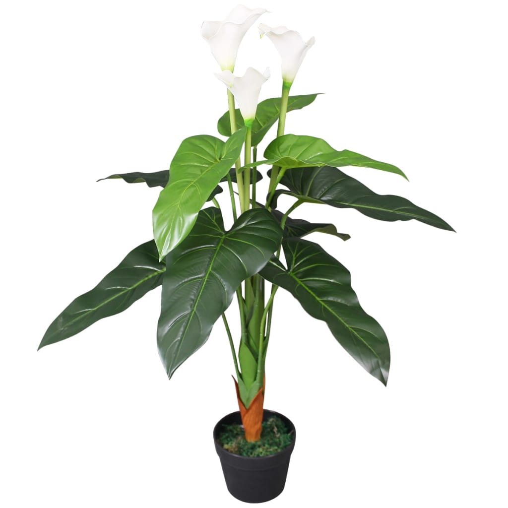 Planta cala lilly artificial con macetero 85 cm blanca eerf8924