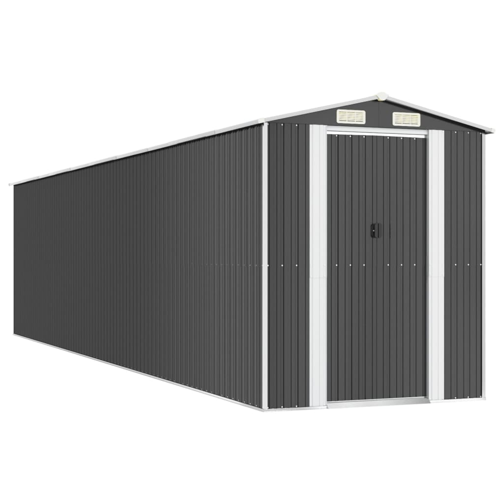 vidaXL cobertizo de jardín acero galvanizado antracita 192x855x223 cm