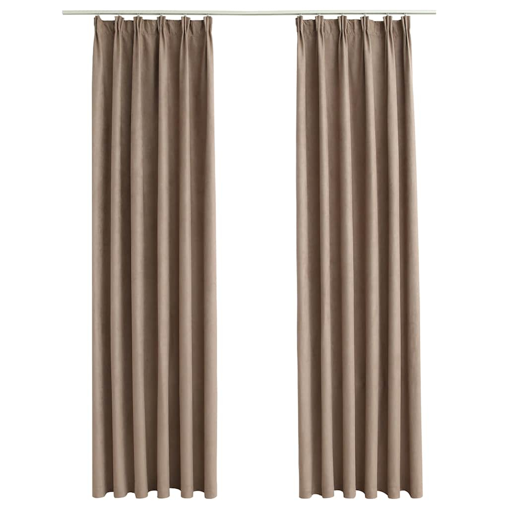 vidaXL cortinas opacas con ganchos 2 piezas gris topo 140x245 cm
