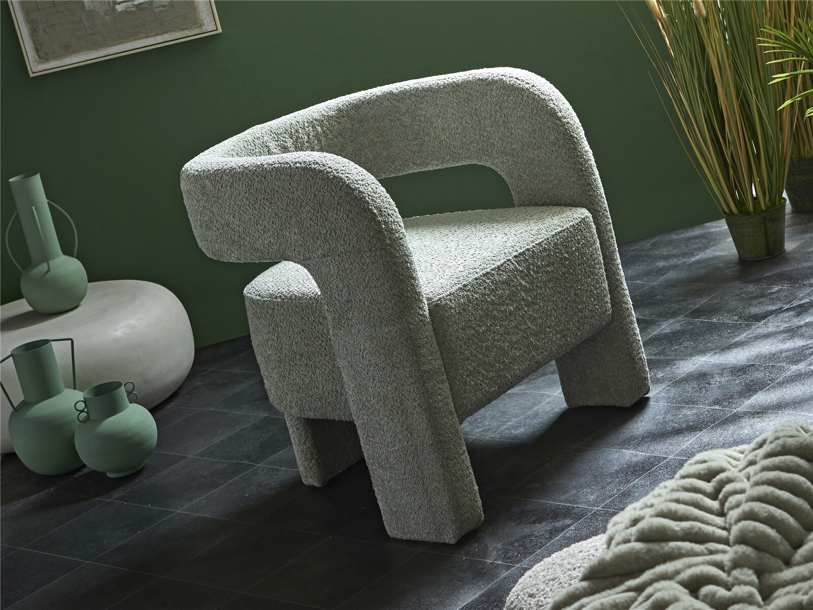 Butaca bakari rizo suave verde 72x63x74 cms