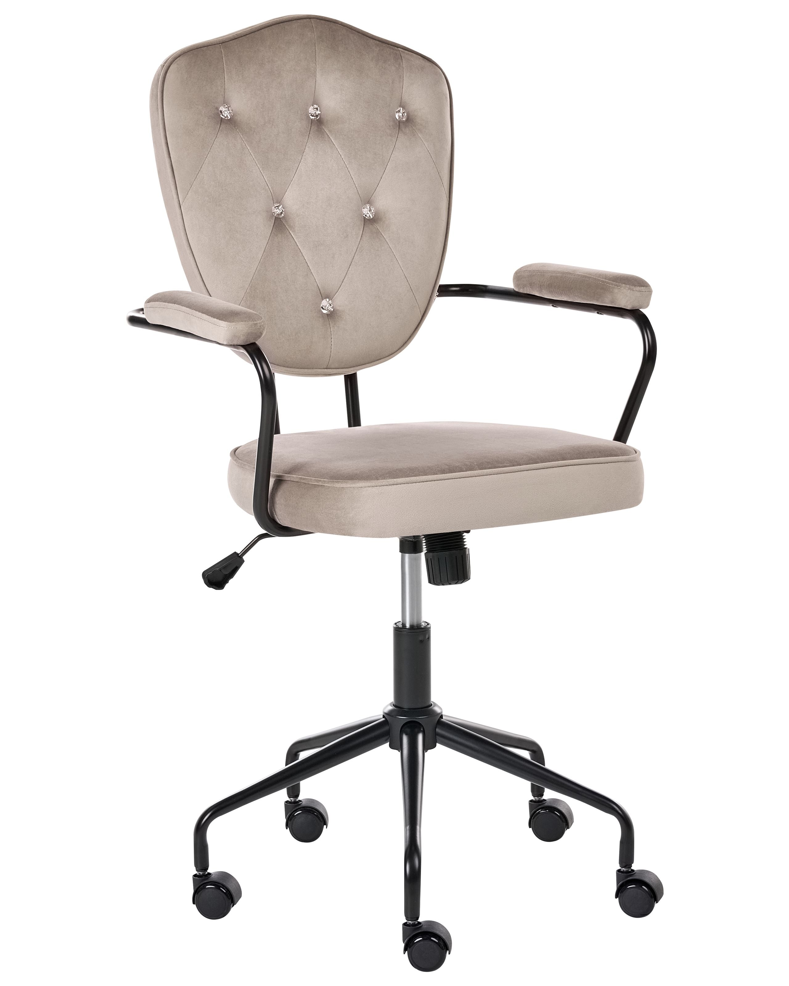 Silla de escritorio velisse terciopelo gris pardo