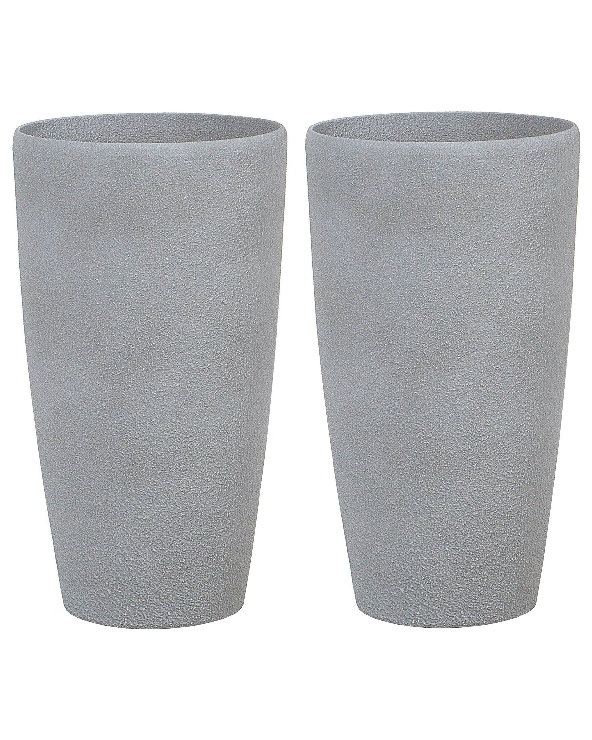 Conjunto de 2 macetas abdera 31 cm gris