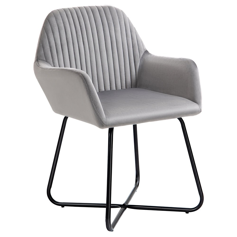 Butaca de salón 60x56.5x85 cm terciopelo color gris Homcom