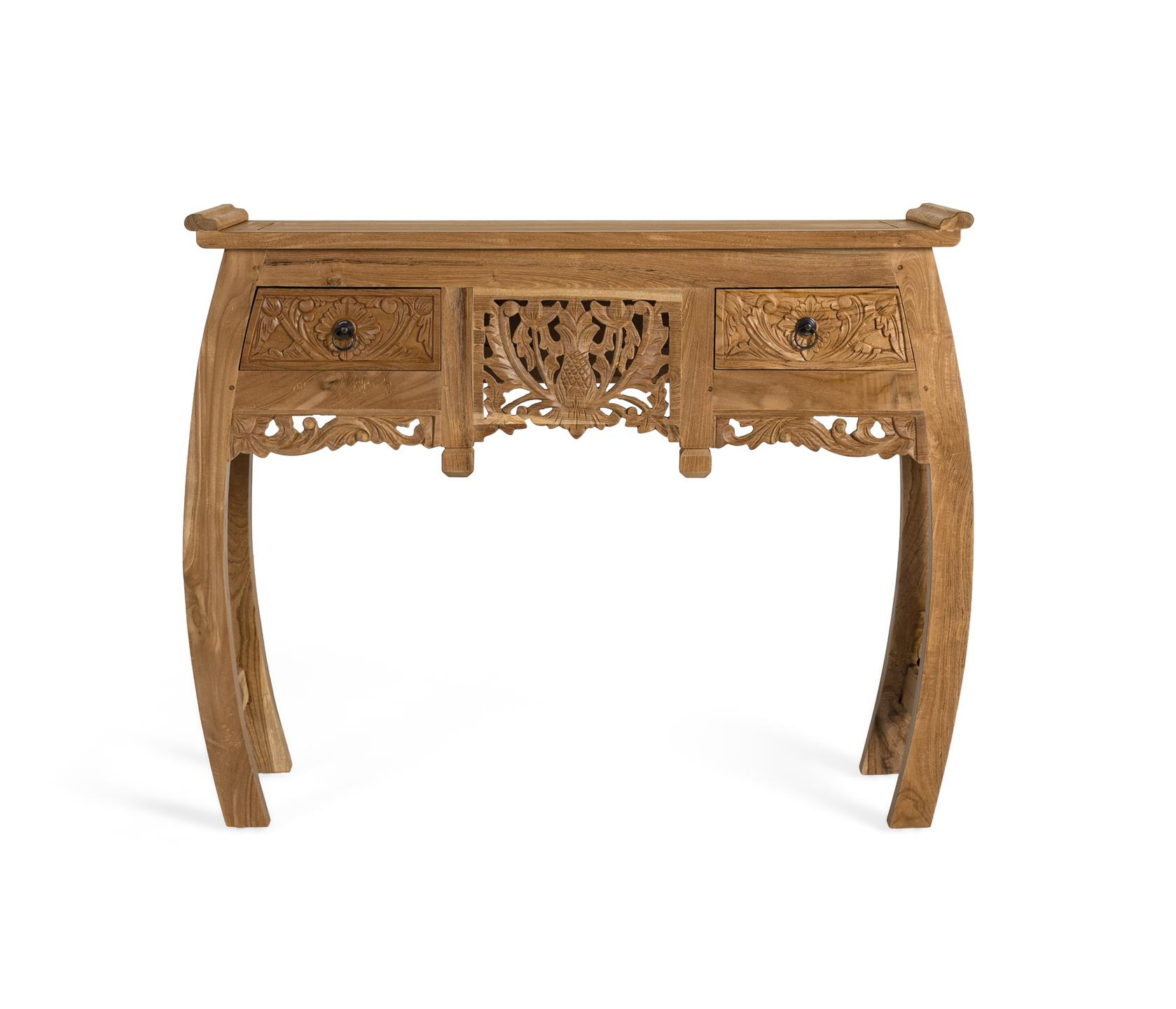 Consola de madera de teca en color natural 100 cm