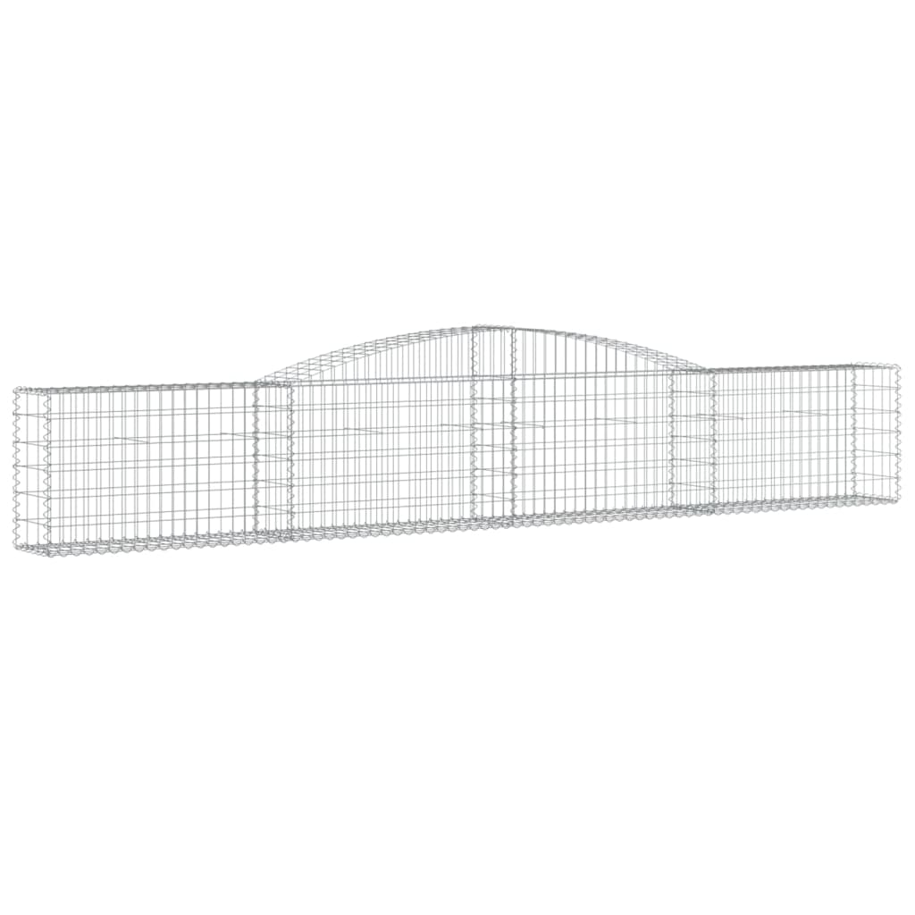 vidaXL cestas de gaviones 2 uds forma de arco hierro 400x30x60/80 cm