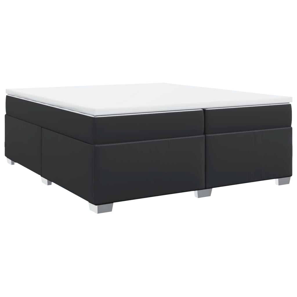 vidaXL cama box spring con colchón cuero sintético negro 200x200 cm