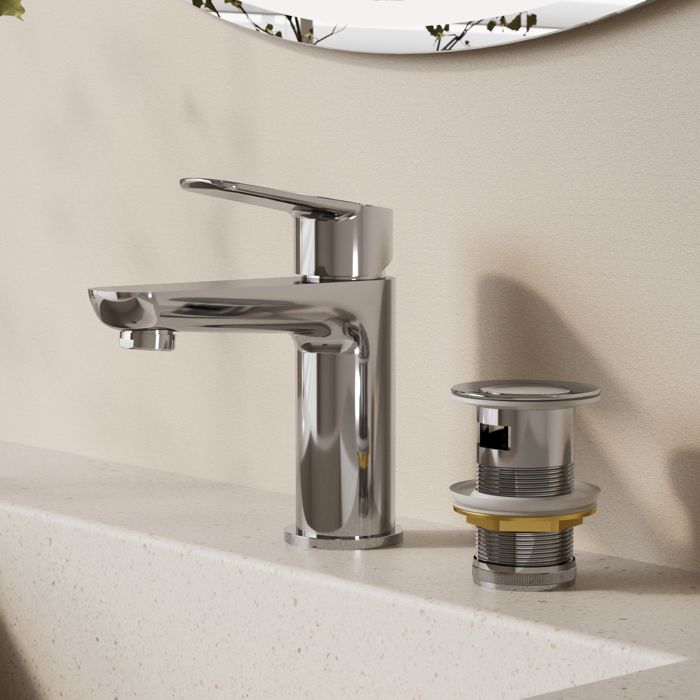 Mezclador lavabo monomando - cromo - latón