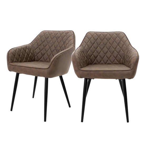 Set 2x sillas de comedor marr?n estilo moderno ml-design