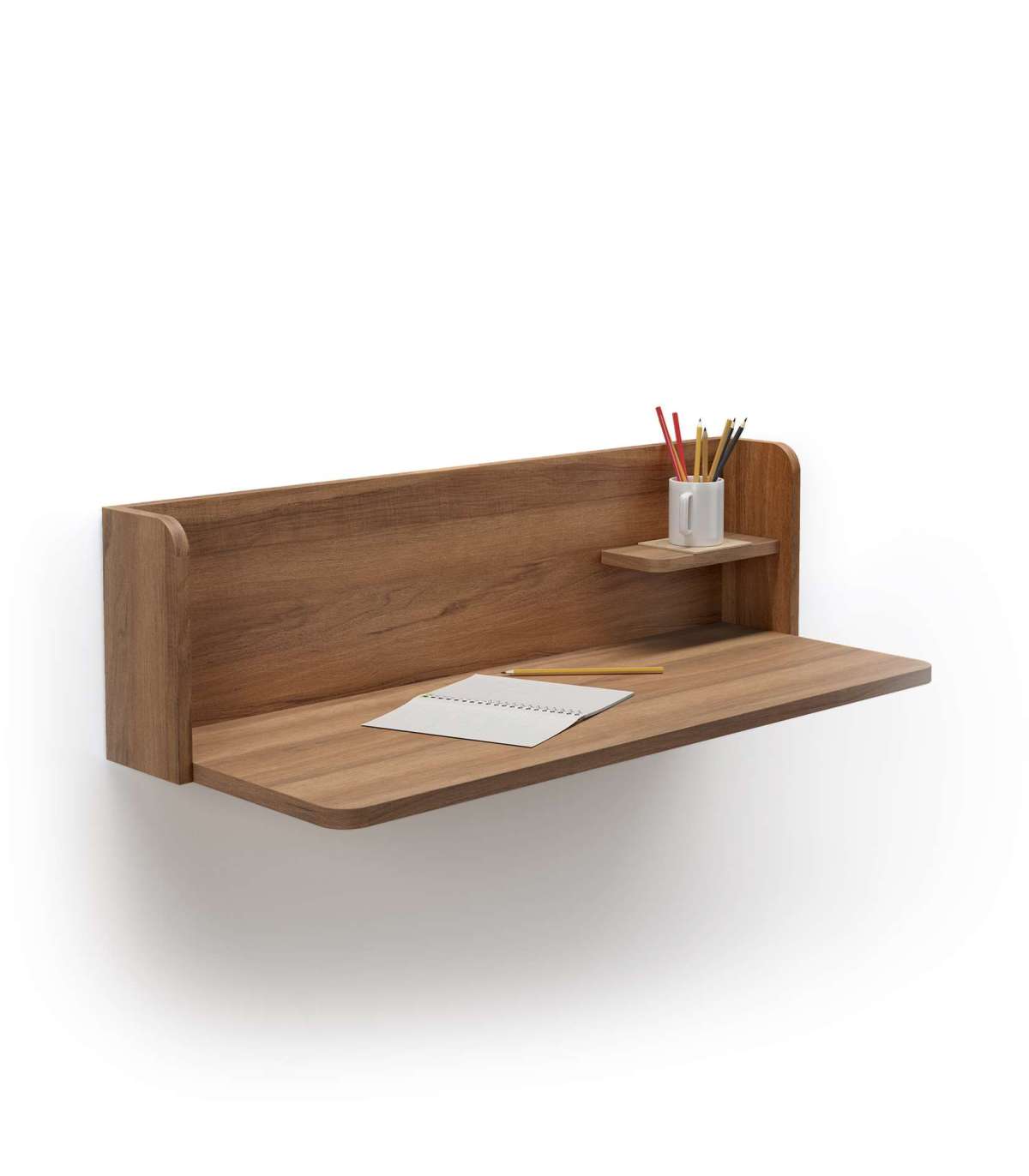 Mesa estudio colgante funcional para espacios pequeños