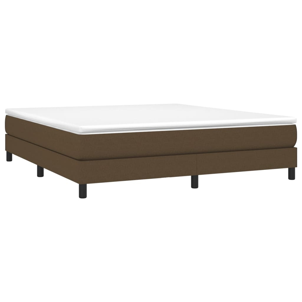 vidaXL estructura de cama con somier de tela marrón oscuro 180x200 cm