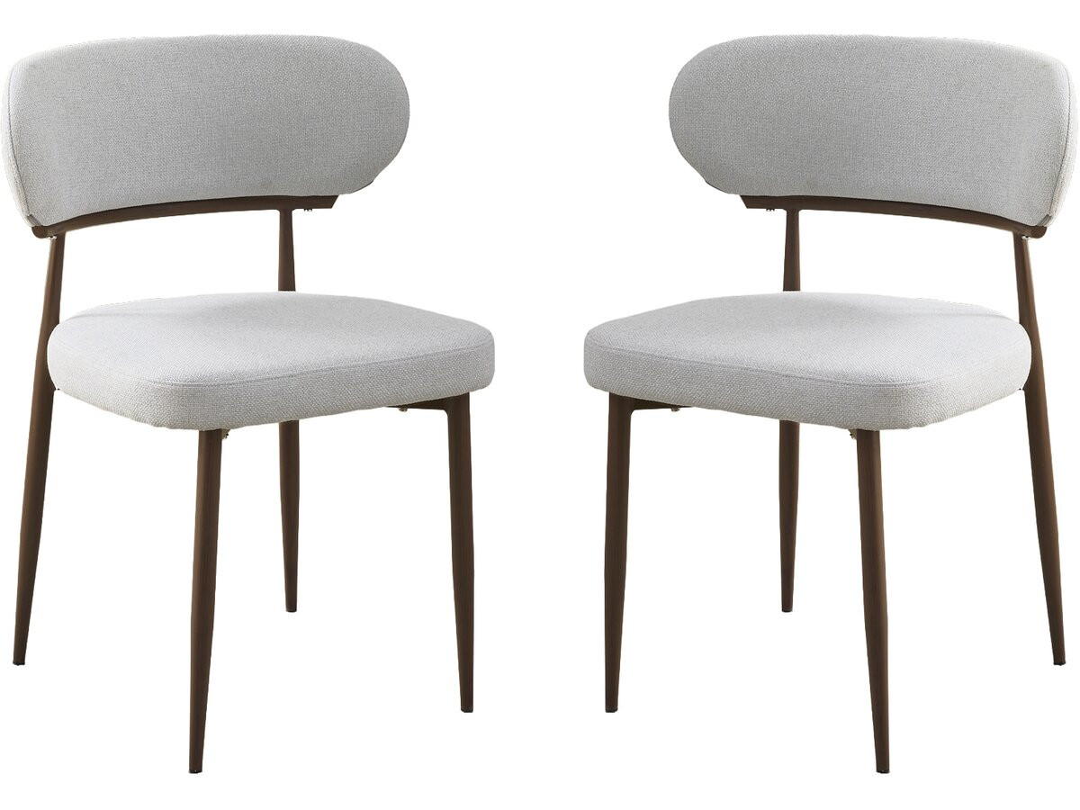 Lote de 2 sillas de comedor "elora" imitación madera - gris claro
