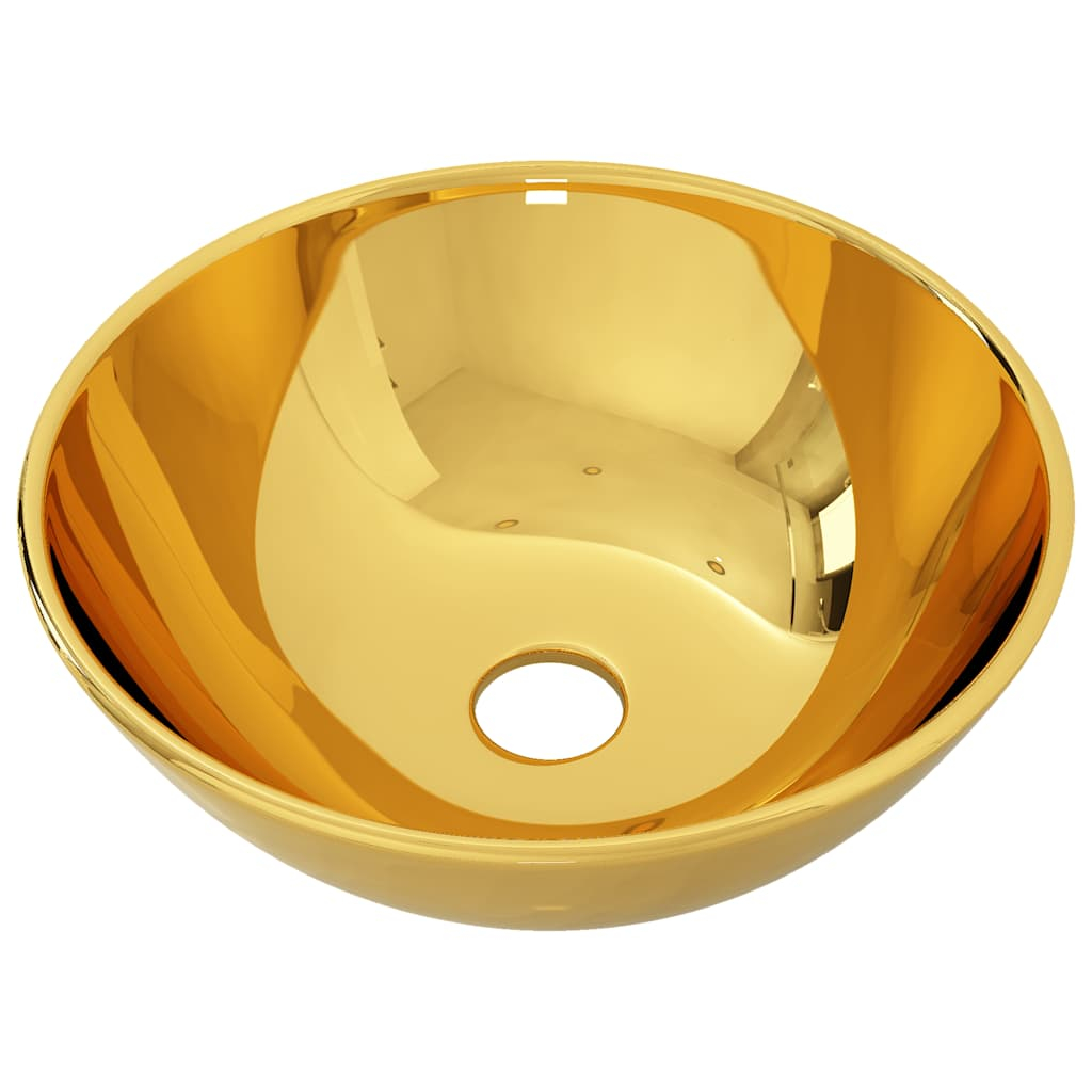 vidaXL lavabo 28x10 cm cerámica dorado