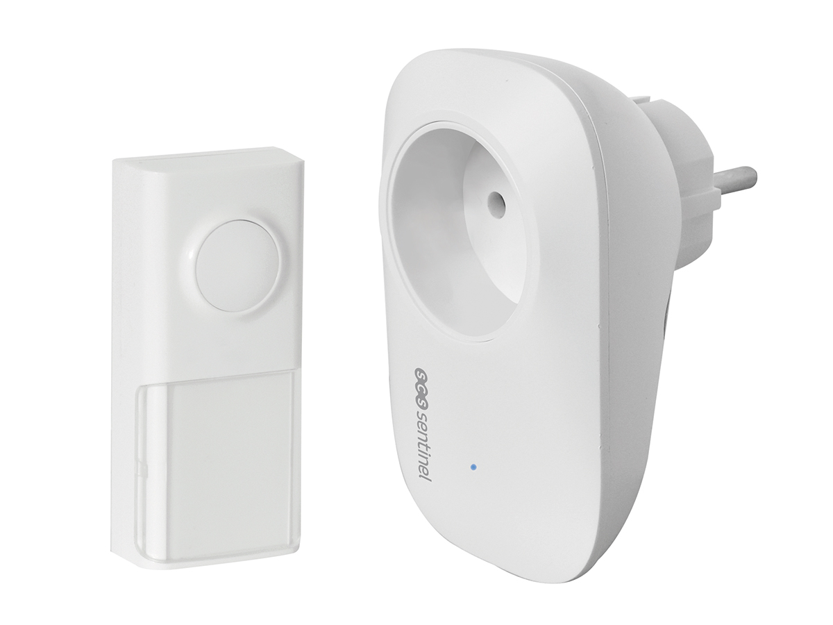Scs sentinel - timbre inalámbrico sin batería -enchufable -ecobell 100 plug