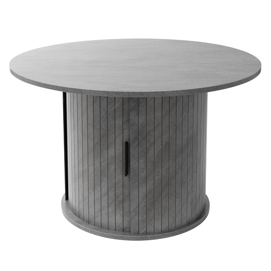 Mesa de centro redonda con puerta corredera 80 x 80 x 50 cm gris