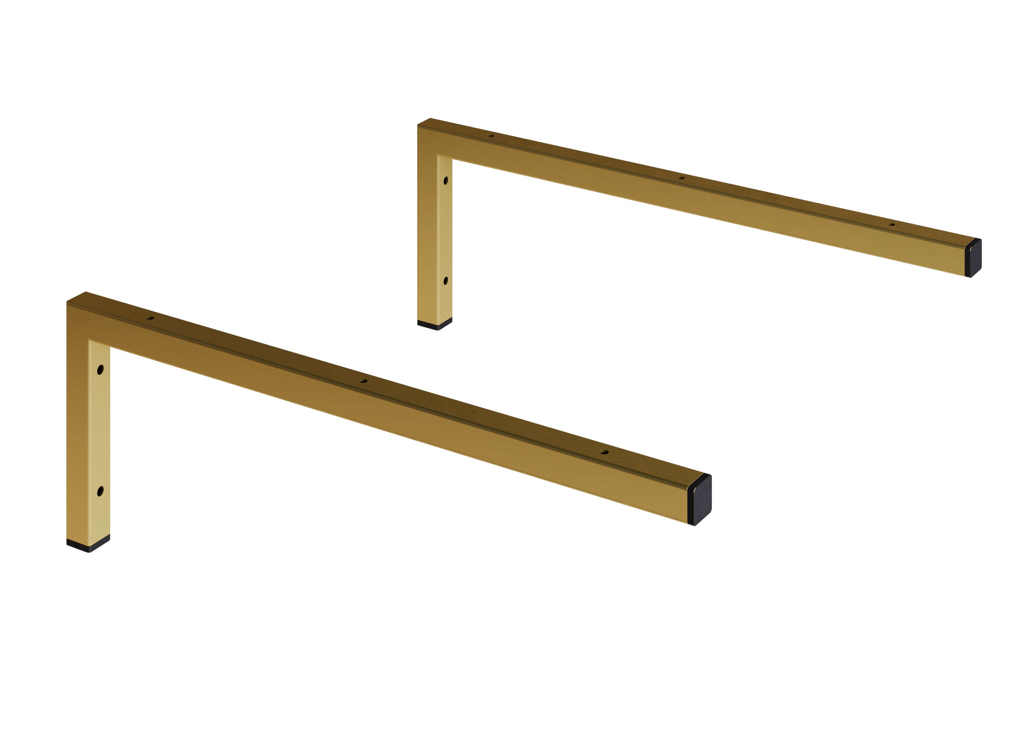 Pack 2 soportes escuadras para encimera lavabo - oro dorado mate