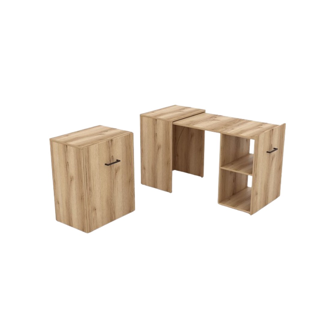 Mesa plegable flip – roble claro – compacta, de diseño y extensible