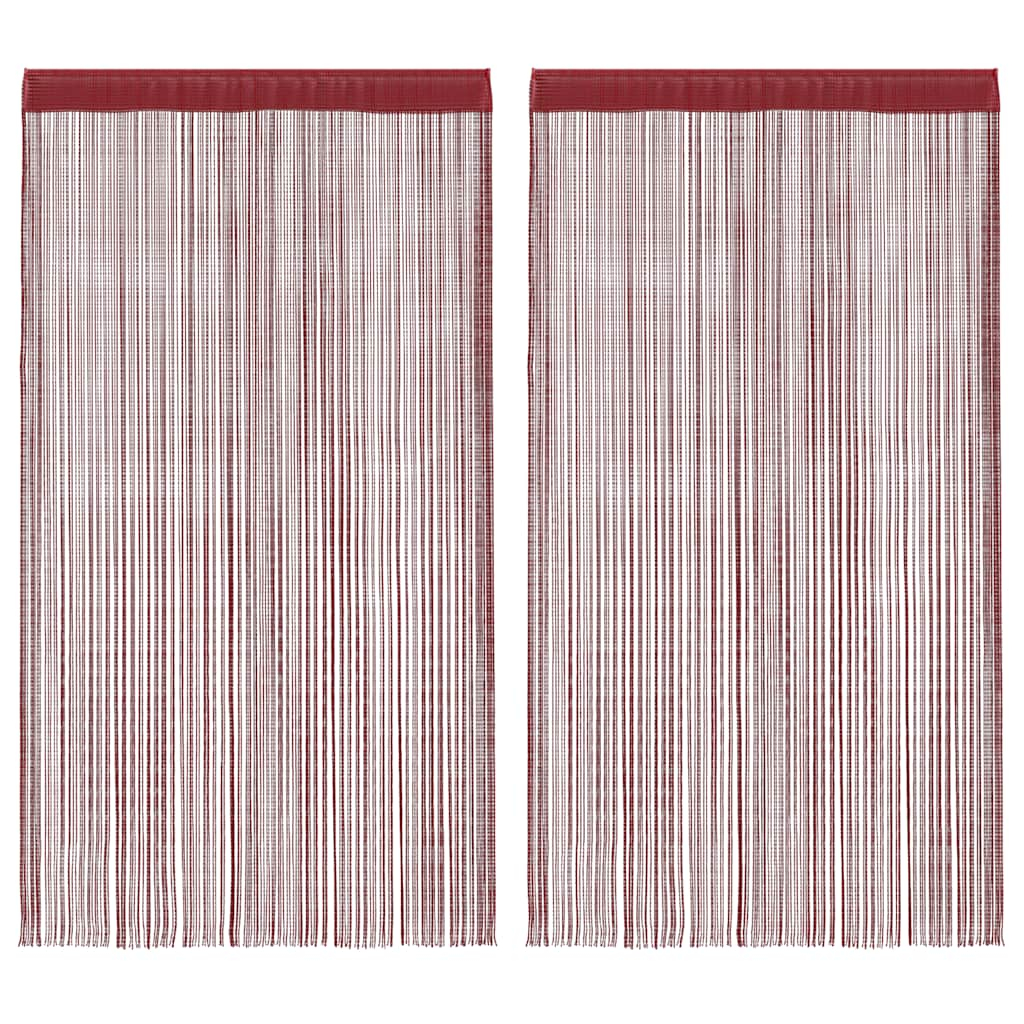 vidaXL cortinas de flecos 2 piezas 140x250 cm burdeos